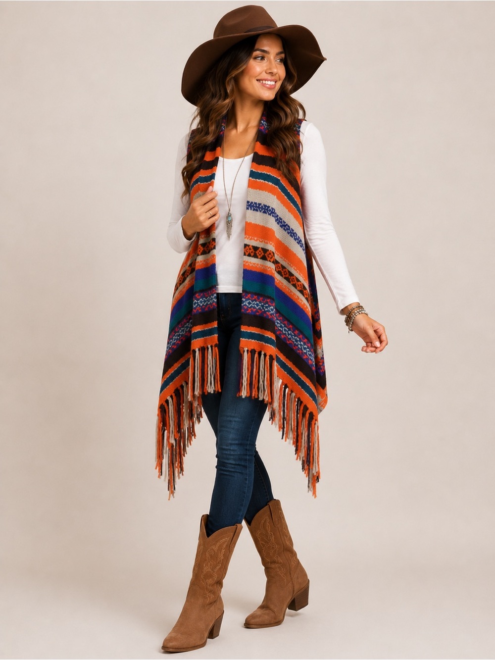 Aztec Fringe Vest